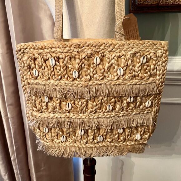 $149 NWT Salt + Umber ISLA Jute & Cowrie Shell Seashell Tote Bag‎ - Picture 3 of 5